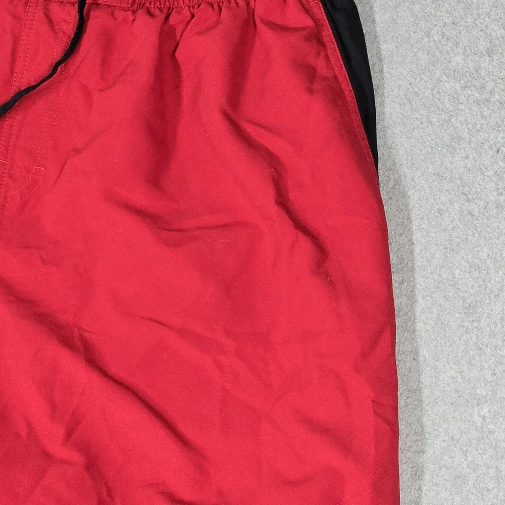 Nike Men Swimwear XXL Red Swim Trunks Logo Swoosh Embroidered